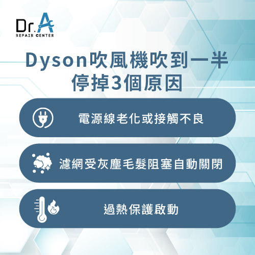 Dyson戴森吹風機停掉原因-Dyson戴森吹風機吹到一半停掉