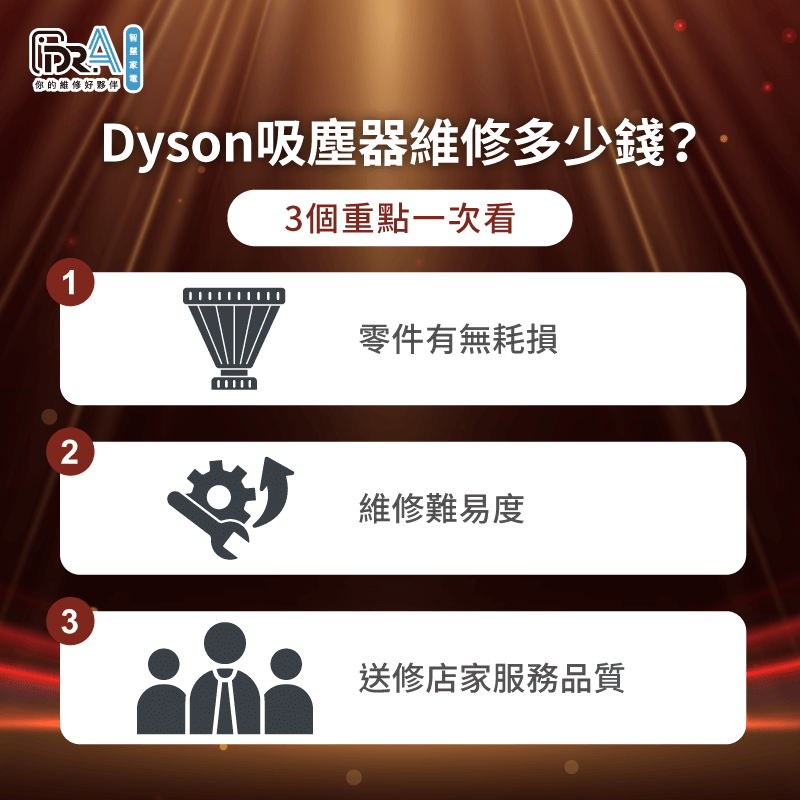影響Dyson吸塵器維修費用的3點原因一次看-Dyson吸塵器維修費用