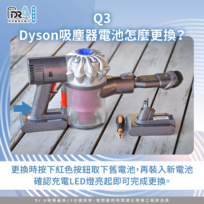 Dyson吸塵器電池怎麼更換-Dyson吸塵器換電池