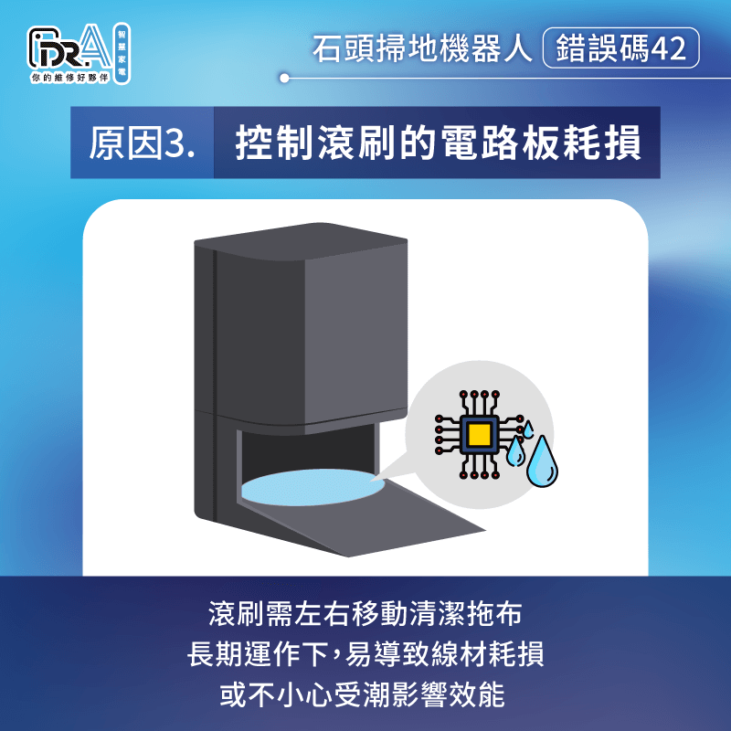 基站電路板或線材耗損-石頭掃地機器人錯誤碼42